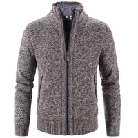 Nowa wiosna jesień sweter z dzianiny moda męska Slim Fit sweter mężczyzn przyczynowe swetry płaszcze solidny kardigan jednorzędowy mężczyzn 1